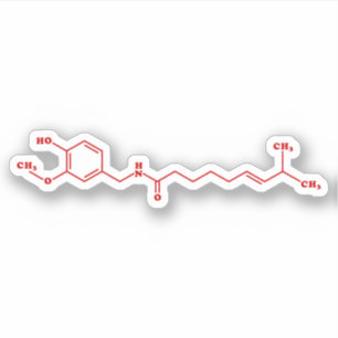 Chili Capsaicin Molecular Chemical Formula Sticker