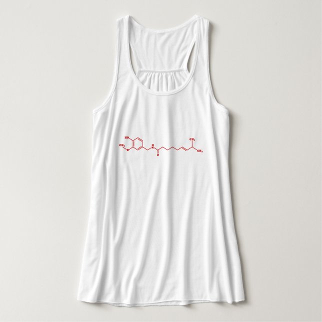 Chili Capsaicin Molecular Chemical Formula Tank Top (Design Front)