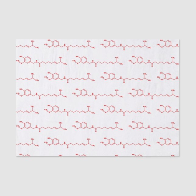 Chili Capsaicin Molecular Chemical Formula Tissue Paper (Front)