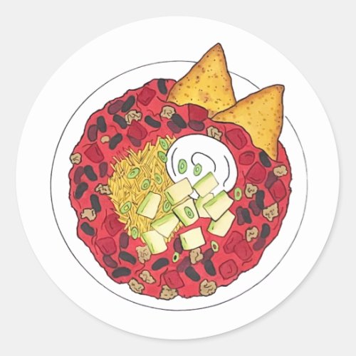 Chili Chilli Soup Cookoff Competition Supper Food Classic Round Sticker