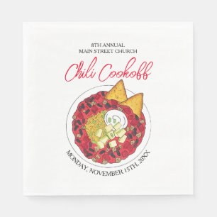 Chili Chilli Soup Cookoff Competition Supper Food Napkins