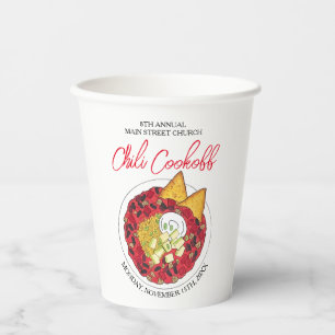 Chili Chilli Soup Cookoff Competition Supper Food Paper Cups