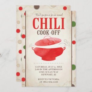 Chili Contest Invitations ~ BBQ Invite