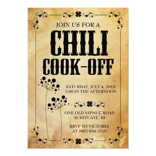 chili contest invitations chilli