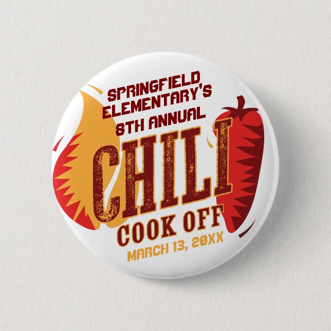 Chili Cook Off | BBQ Cookout Contest Button (Front)