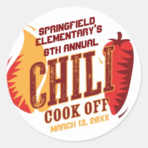 Chili Cook Off  BBQ Cookout Contest Classic Round Sticker