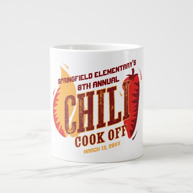 Chili Cook Off | BBQ Cookout Contest Giant Coffee Mug (Front)