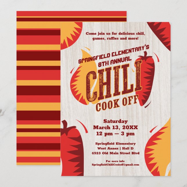 Chili Cook Off | BBQ Cookout Contest Invitation (Front/Back)