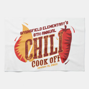Chili Cook Off   BBQ Cookout Contest Kitchen Towel