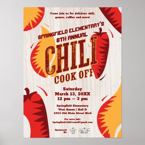 Chili Cook Off  BBQ Cookout Contest Poster