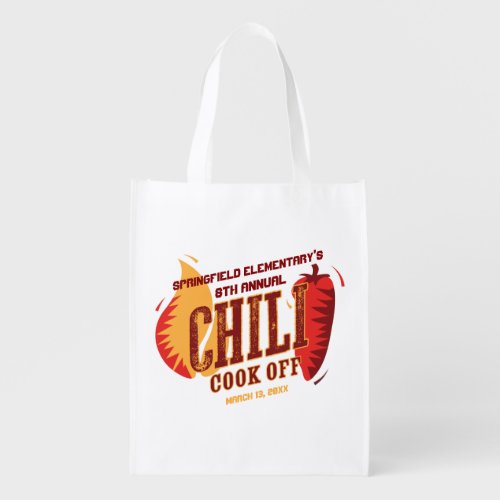 Chili Cook Off  BBQ Cookout Contest Reusable Grocery Bag