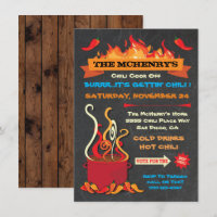 CHILI COOK OFF Chalkboard Party Poster