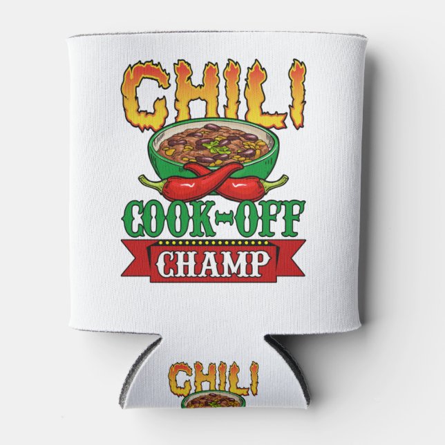 Chili Cook Off Champ Competition Winner Can Cooler (Front)