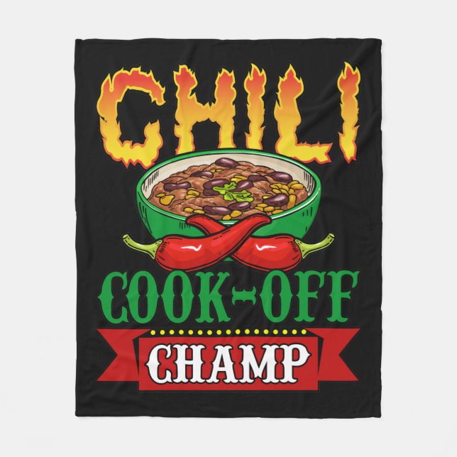 Chili Cook Off Champ Competition Winner Fleece Blanket (Front)