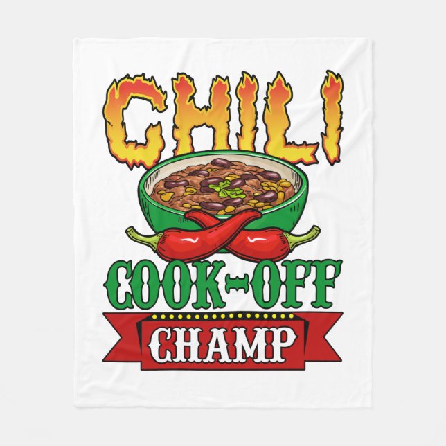 Chili Cook Off Champ Competition Winner Fleece Blanket (Front)