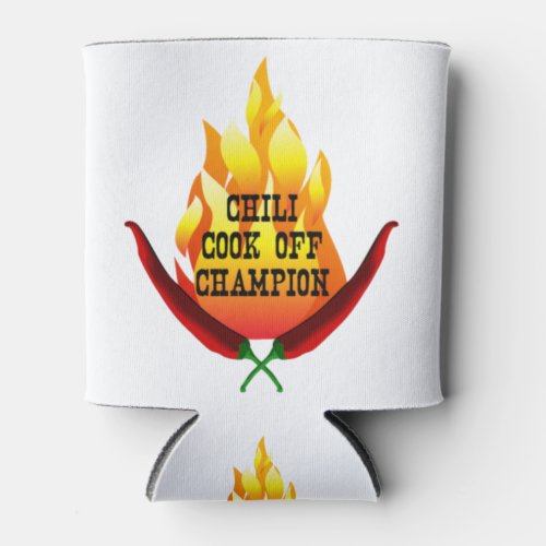 Chili Cook Off Champion Flame Design Can Cooler