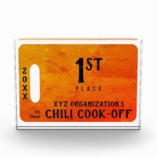 Chili Cook-off Cutting Board Acrylic Award (Front)