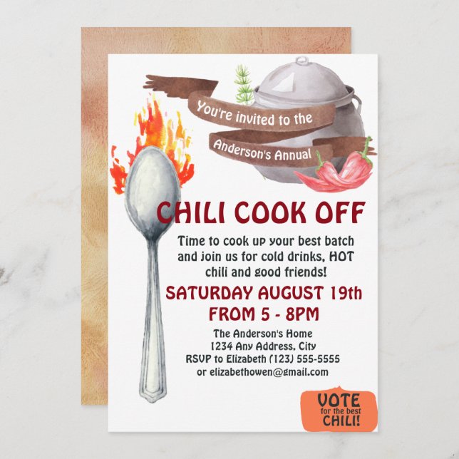 Chili Cook Off Invitation (Front/Back)