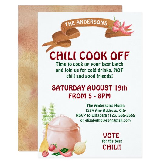 Chili Cook Off Invitation | Zazzle.com