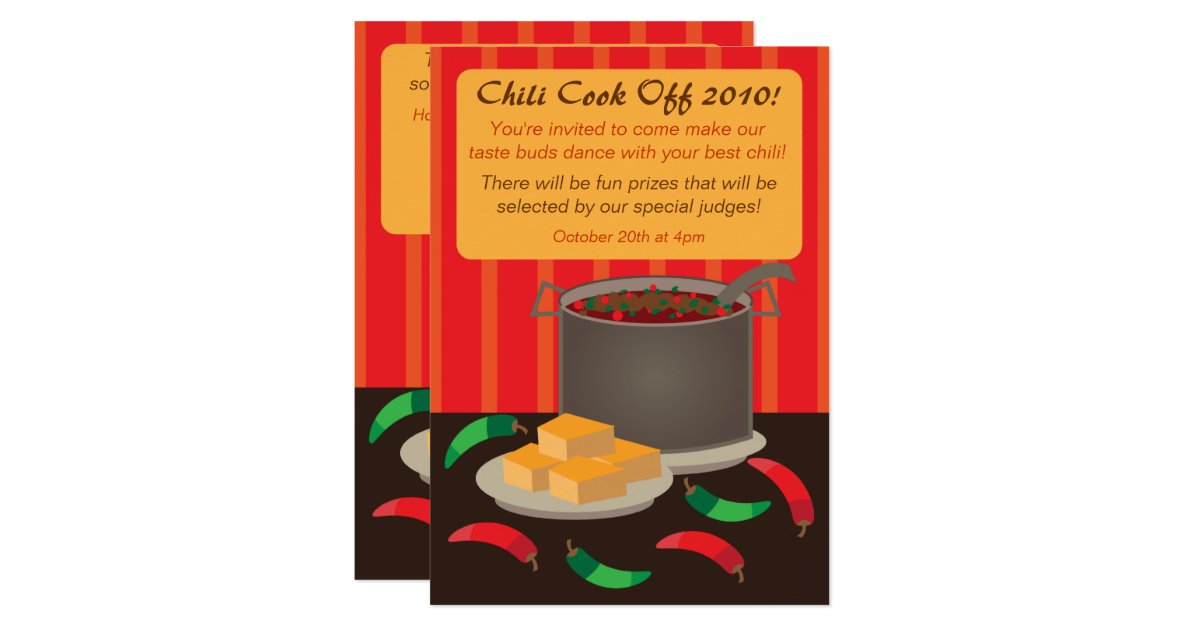 Chili Cook Off Invitation Announcement 2