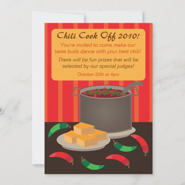Chili Cook Off Invitation Announcement (Front)