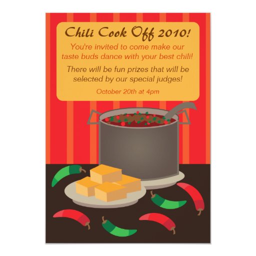 Chili Cook Off Invitation Announcement 1