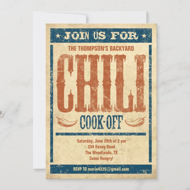 Chili Cook Off Invitations (Front)
