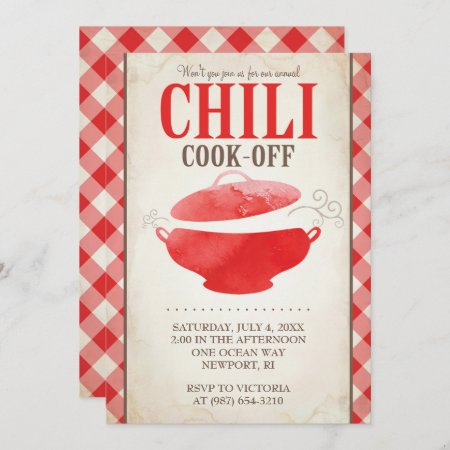 Chili Cook Off Invitations ~ Bbq Invite