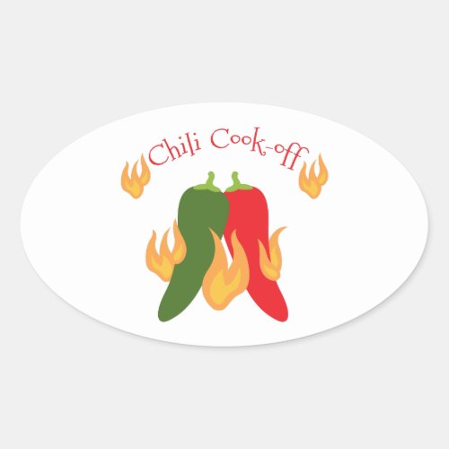 Chili Cook_off Oval Sticker