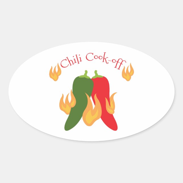 Chili Cook-off Oval Sticker (Front)