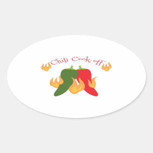 Chili Cook-off Oval Sticker