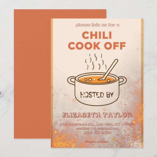 Chili Cook Off Party Invitation (Front/Back)