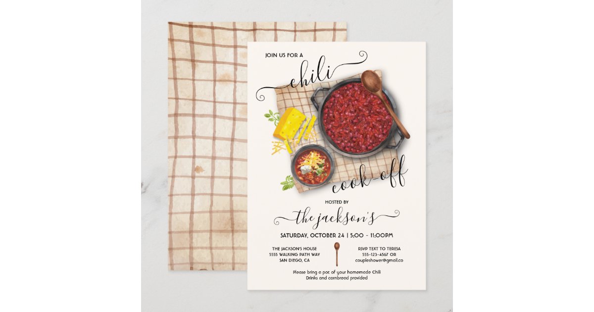 Chili Cook Off Party Invitation Zazzle