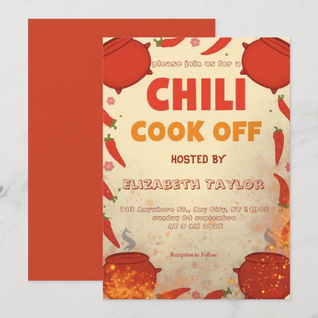 Chili Cook Off Party Invitation (Front/Back)