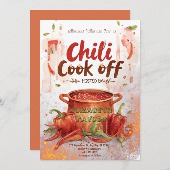 Chili Cook Off Party Invitation (Front/Back)