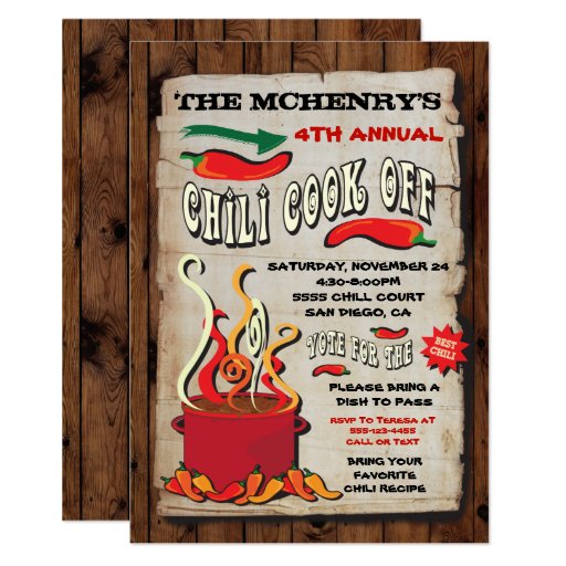 Chili Cook Off Invitation Announcement 4