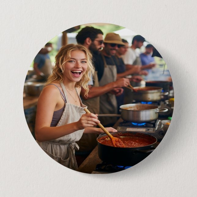 Chili Cook Off Photo Customize Button (Front)