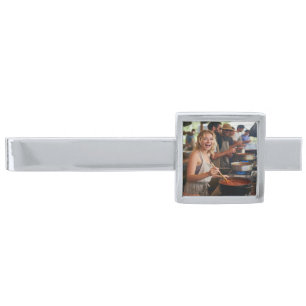 Chili Cook Off Photo Customize Silver Finish Tie Bar