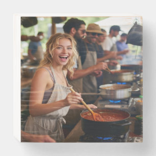 Chili Cook Off Photo Customize Wooden Box Sign