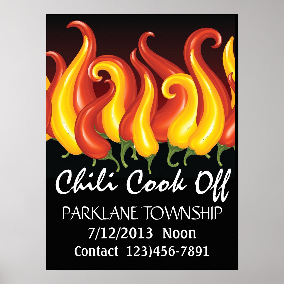 Chili Cook Off Poster - SRF | Zazzle