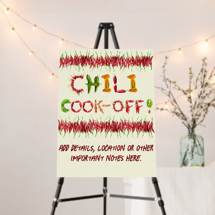 Chili Cook off Sign, customize with event details Foam Board