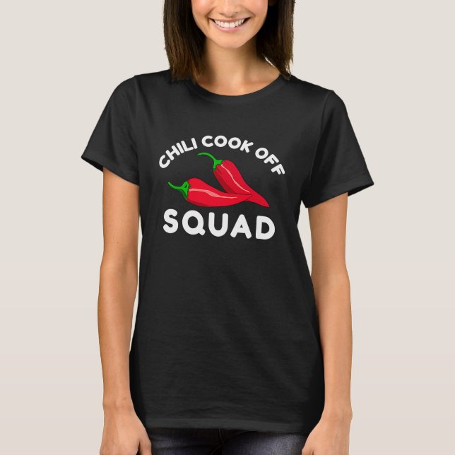 Chili Cook Off Squad Chili Contest With Red Pepper T-Shirt (Front)