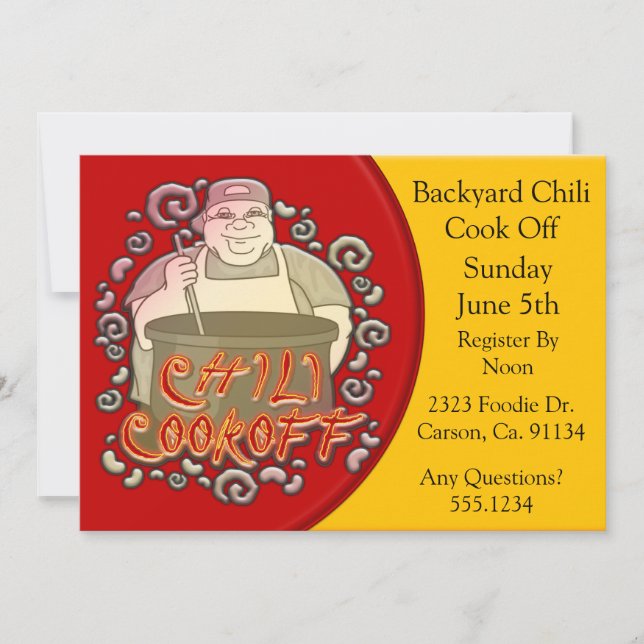 Chili Cook Off Stirring The Pot Invitation (Front)