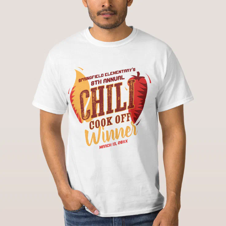 Chili Cook Off Winner | BBQ Cookout Contest T-Shirt | Zazzle