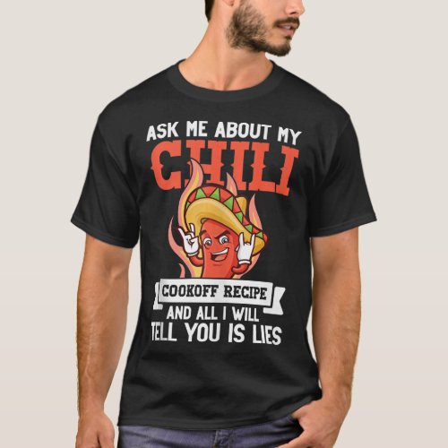 Chili Cookoff Apron Chili Cookoff Champion Chili C T_Shirt