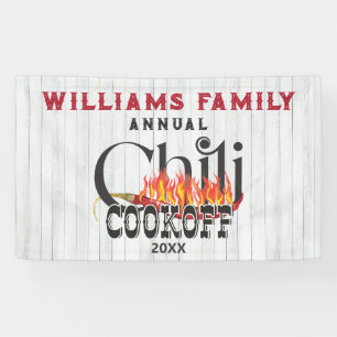 Chili Cookoff Cook Off Contest Rustic Family Party Banner