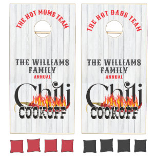 Chili Cookoff Cook Off Contest Rustic Family Party Cornhole Set