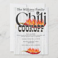 Chili Cookoff Cook Off Contest Rustic Family Party