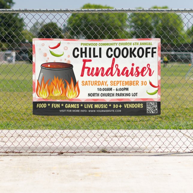 Chili Cookoff Fundraiser Banner with qr code (Insitu)