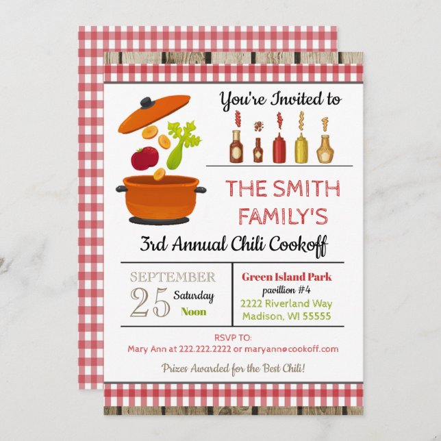 Chili Cookoff Invitation (Front/Back)